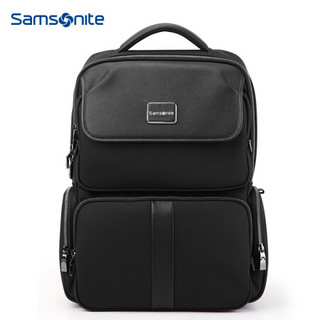 Samsonite/新秀丽双肩包 14英寸时尚简约电脑包柔软触感男士背包BC9 黑色