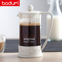 bodum 波顿法压壶 欧洲原装进口耐热玻璃咖啡壶煮咖啡杯过滤茶杯滤压小型过滤杯茶壶350ml白色 10948-913 *2件