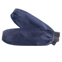 谋福 1002牛仔袖套男女工厂劳保护袖帆布电焊工作加厚耐磨防污手臂套袖(牛仔袖套 罗口双松紧款 3付装)
