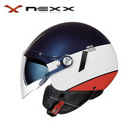 NEXX SX.60 Smart2 亚洲版型 半盔 轻量复合材料电动摩托车头盔 海蓝白红撞色 XL