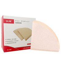 亚米（Yami）日本进口咖啡V02扇形滤纸原木便携滴漏式手冲咖啡过滤网 YM2809 2-4人份100枚