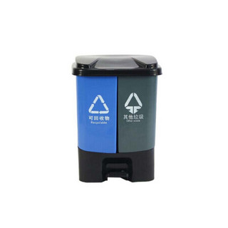 日兴（RIXING）垃圾桶 塑料脚踏式双桶分类垃圾桶家用厨房办公室 20L 1个