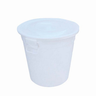 日兴（RIXING）垃圾桶 商用大白桶带盖 带手柄 白色 100L
