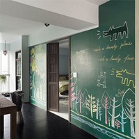 斯图sitoo 加宽家用黑板贴白板贴可擦写儿童教学涂鸦绿板贴自粘可移除墙贴纸墙膜 ST1106绿板贴 90cm*2m