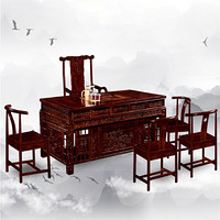 中伟实木茶桌椅仿古中式休闲餐椅榆木椅中国椅