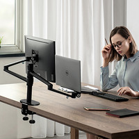 UP 埃普 笔记本显示器支架液晶显示屏支架臂桌面万向旋转电脑升降架双屏拼接工作台桌面架12-32英寸OL-3L黑