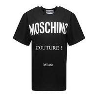 MOSCHINO 莫斯奇诺 LOGO 短袖T 恤衫 女款 黑色 M 码E A0709 0540 2555 M