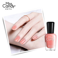 Miss Candy健康甲油可撕指甲油无味环保持久 透明指甲油果冻色 夏季清新仙女色 NJ022 四月/裸橘色