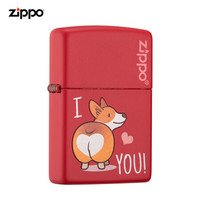 ZIPPO 之宝 打火机 萌宠-红哑漆 单面彩印 233-C-071042 煤油防风火机