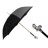 Pasotti 葩莎帝 男士奢华系列黑色条纹聚酯纤维大象手杖式自开伞雨伞遮阳伞 MLX07