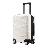 秀乐途(Surelaptop) 拉杆箱个性条纹20英寸万向轮旅行李箱男女学生TSA密码箱休闲行李箱包白色