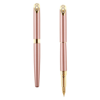 英雄hero女士钢笔时尚8字钻石铱金钢笔文具礼品墨水笔hs205粉色