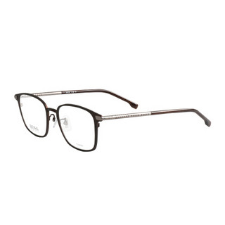 HUGO BOSS 雨果博斯 中性款棕色镜框银色棕色镜腿金属全框光学眼镜架眼镜框 BOSS  1071/F 4IN 53MM