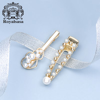 Royal sasa 皇家莎莎(Royalsasa)发夹刘海夹网红仿珍珠手工发卡子头饰盘发侧夹边夹发饰2件套装