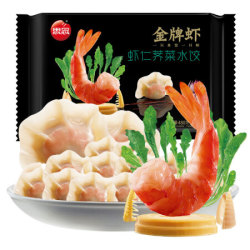 思念 金牌虾手工水饺 虾仁荠菜口味 480g 32只 早餐 儿童 火锅食材 饺子 煎饺 蒸饺 *7件
