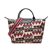 LONGCHAMP 珑骧 2019新品 女士象牙色印花图案尼龙帆布涂层中号短柄手提单肩包 1515 649 238