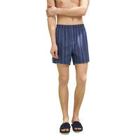 网易严选 男式梭织棉家居短裤男士内裤棉阿罗裤 舒适百搭 蓝色条纹M