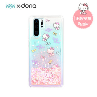 X-doria Hellokitty华为P30 Pro液体流沙手机壳可爱卡通潮牌透明全包防摔保护套 萌趣凯蒂