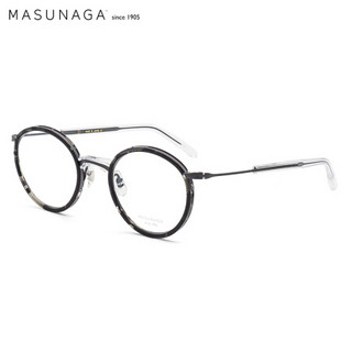 MASUNAGA增永眼镜男女复古全框眼镜架配镜近视光学镜架 GMS-116 #39 黑玳瑁框黑腿