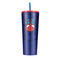 名创优品（MINISO）联名 Marvel 漫威卡通系列蜘蛛侠 塑料杯不锈钢便携随手杯 夏季水杯冰杯750ml