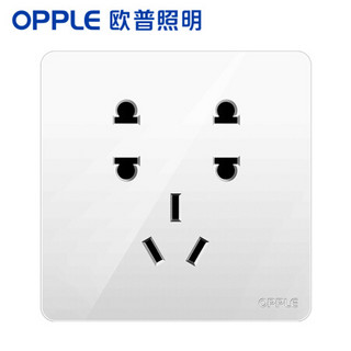 欧普照明（OPPLE）开关插座面板家用暗装墙壁七孔纯平圆角86型墙式开关 DS-K121097 k12白色 七孔