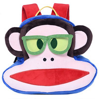 大嘴猴（Paul Frank）宝宝书包 幼儿园双肩毛绒造型可爱小包儿童背包 书包 PKY2021B蓝色
