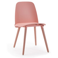 百思宜 创意个性设计师椅子 现代休闲时尚咖啡厅椅塑料靠背洽谈椅书房椅子  粉色