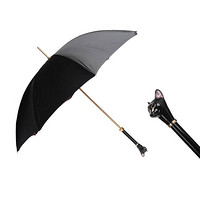 Pasotti 葩莎帝 女士奢华系列粉色黑色拼色聚酯纤维双层布黑色猫手杖式雨伞遮阳伞 WLX52