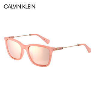 卡文克莱（Calvin Klein）太阳镜 女款全框板材粉色透明镜框棕镜片墨镜 CKJ506S 650 51 mm
