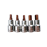 得力(deli)12.5mm长六角旋具套筒 内六角压配套筒头子12mm DL4927(5只装)