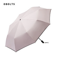obolts太阳伞遮阳伞三折防晒防紫外线伞女超轻折叠晴雨两用黑胶伞石英粉