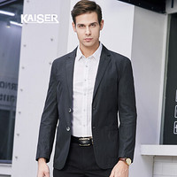 凯撒 KAISER 西服 2019春季男士新款休闲商务纯色百搭必备翻领外套西装男士西服 青灰 170/88A