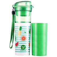 特百惠（Tupperware）幻乐晶彩塑料杯缤纷果乐套装380ml密封防漏带拎绳滤格运动水杯子