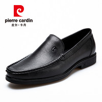 皮尔卡丹（pierre cardin）商务正装男鞋英伦轻质套脚皮鞋真皮舒适一脚蹬懒人鞋 黑色 40