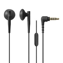 audio-technica 铁三角 C200iS 半入耳式动圈有线耳机 黑色 3.5mm