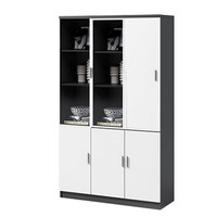 奈高 NG木质书柜板式隔断储物柜落地资料文件柜简约带锁办公柜三门