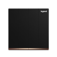 legrand 罗格朗 开关插座面板86型逸景碳素黑色大面板墙壁电源插座开关 四开双控