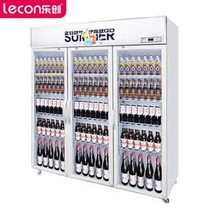 乐创(lecon) 展示柜冷藏 饮料柜 1200升大容积立式三门 便利店果蔬水果保鲜柜风冷 LC-ZSG03