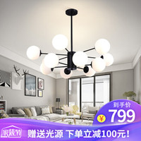 東東 led吸顶吊灯北欧风格灯具创意个性客厅灯简约现代魔豆分子吊灯 D0144-D 12头赠送光源