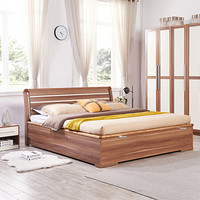 A家家具 床 现代简约卧室婚床 卧室家具高箱储物双人床 1.8米高箱床 A001