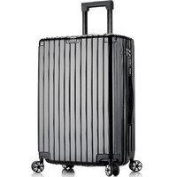 贝尔贝拉(B.L.B.L)铝包角拉杆箱万向轮20英寸行李箱复古款男士女士登机箱旅行箱 黑色