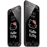 Hello Kitty 苹果8Plus/7Plus钢化膜 iPhone8Plus/7Plus碳纤维软边彩膜手机保护贴膜 魅影凯蒂