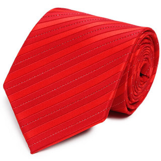百尚意特 领带套装 男士商务正装婚礼宴会工作手打领带 JWXL03 红色斜纹