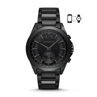阿玛尼(Armani Exchange) 时尚欧美智能手表 黑色钢链 电子机芯 男士轻智能腕表 AXT1007