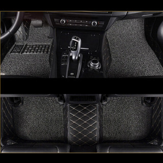 澳优美（AYM）全包围丝圈汽车脚垫专用于14-19款标致志408内饰改装汽车用品脚垫典雅黑灰色
