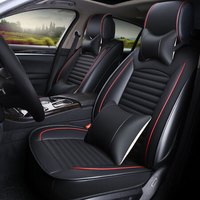 紫风铃 四季通用皮革汽车坐垫全包汽车座垫迈腾英朗别克宝来轩逸朗逸汽车座套四季垫车坐椅套 神秘黑豪华版