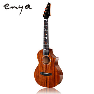 Enya 恩雅 EUT-M6缺角桃花芯全单板演奏尤克里里ukulele26英寸乌克丽丽小吉他乐器 [原木色]原声