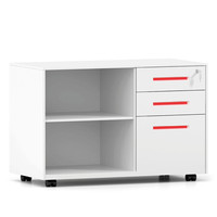 奈高 NG文件柜储物柜桌下柜活动柜铁皮柜组合柜无门三抽侧柜橘拉手