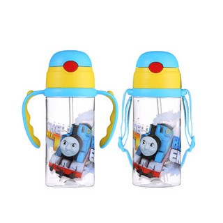 托马斯&朋友(Thomas&Friends)儿童水杯tritan宝宝吸管杯双柄夏季冷水杯吸管水杯 380ml蓝柄6494TM