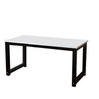 洛克菲勒简易电脑桌台式桌家用写字台书桌简约现代钢木办公桌子白色长1400